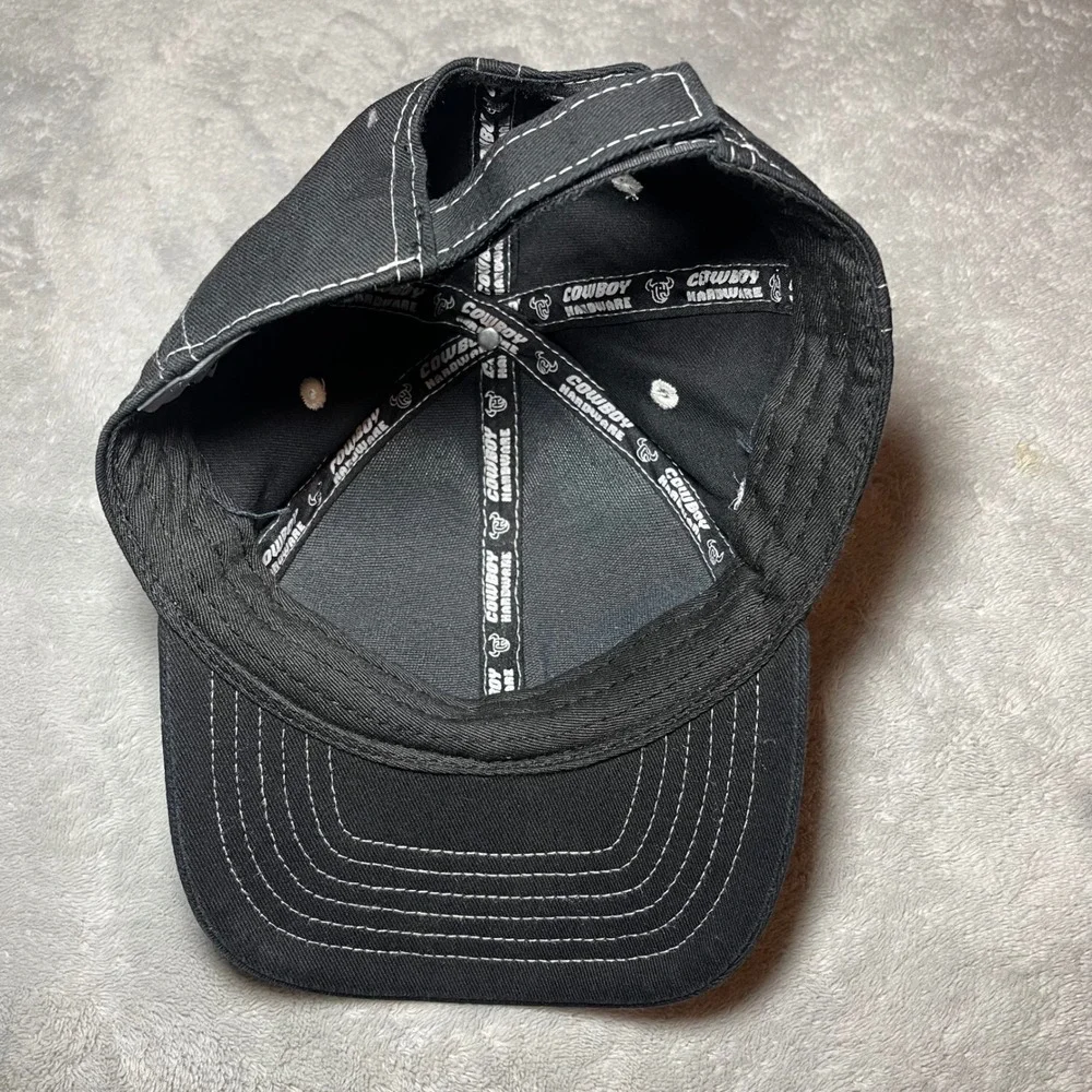 Cowboy Hardware Hat Kids Black Bull Riding Champion Western Cap Youth Adjustable